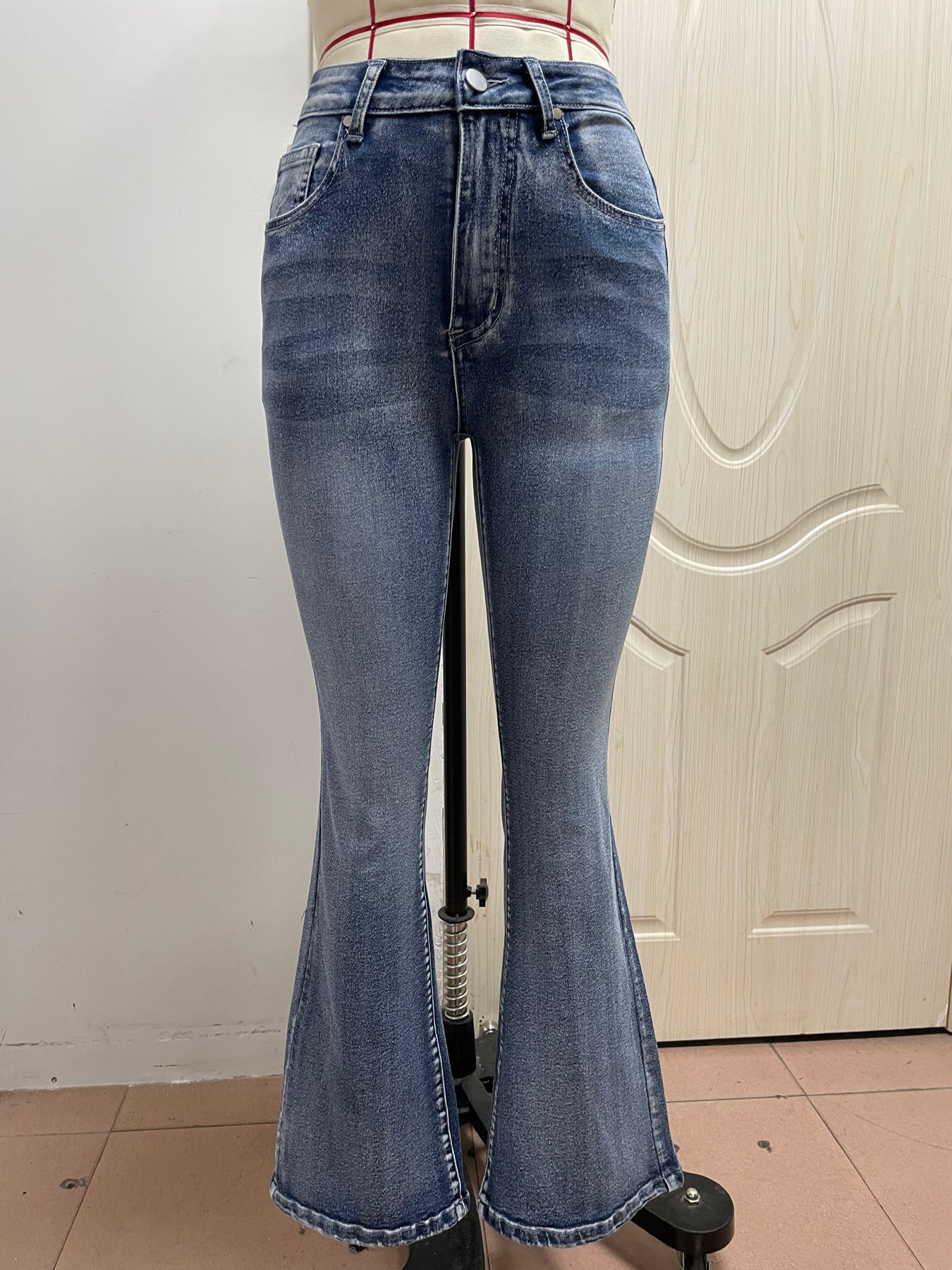 Embroidered Denim Trousers Fashionable Denim Flared Pants 11