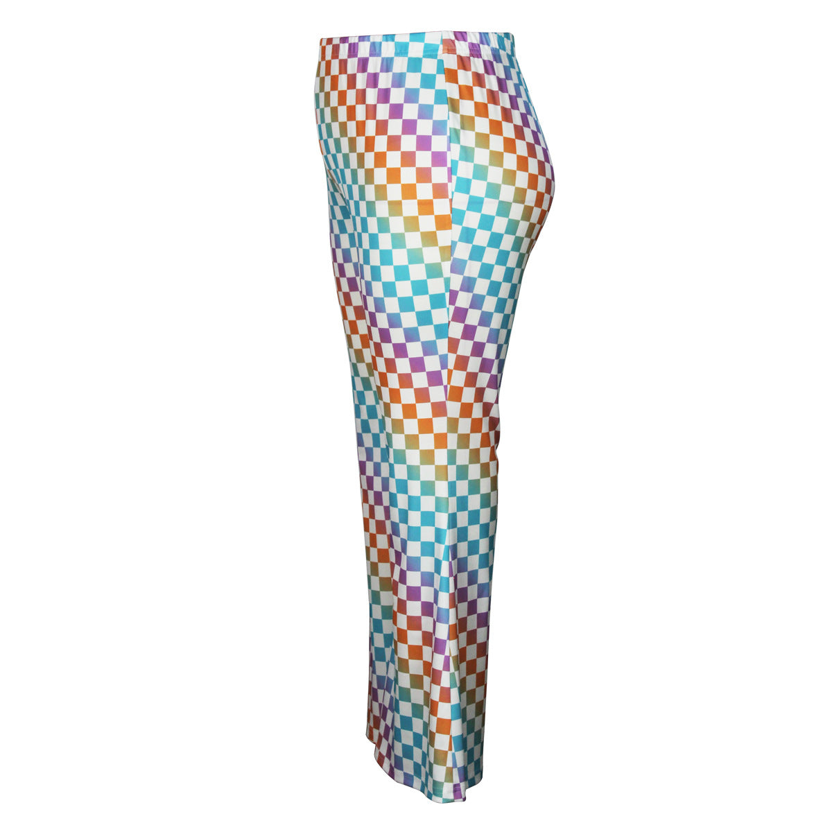 Plus Size Women Plaid Print Bell Bottom Pants 10