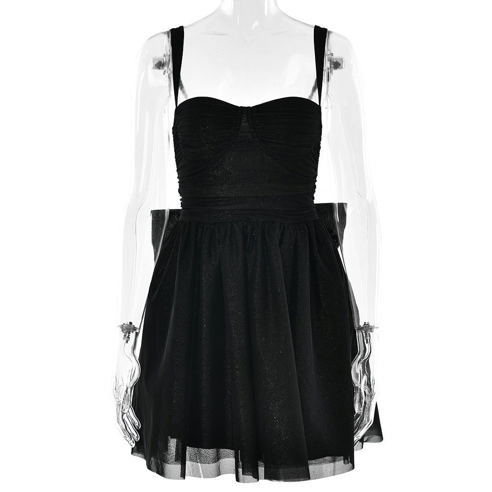 Spring Sexy Mesh Patchwork Off Shoulder Strapless Dress 10