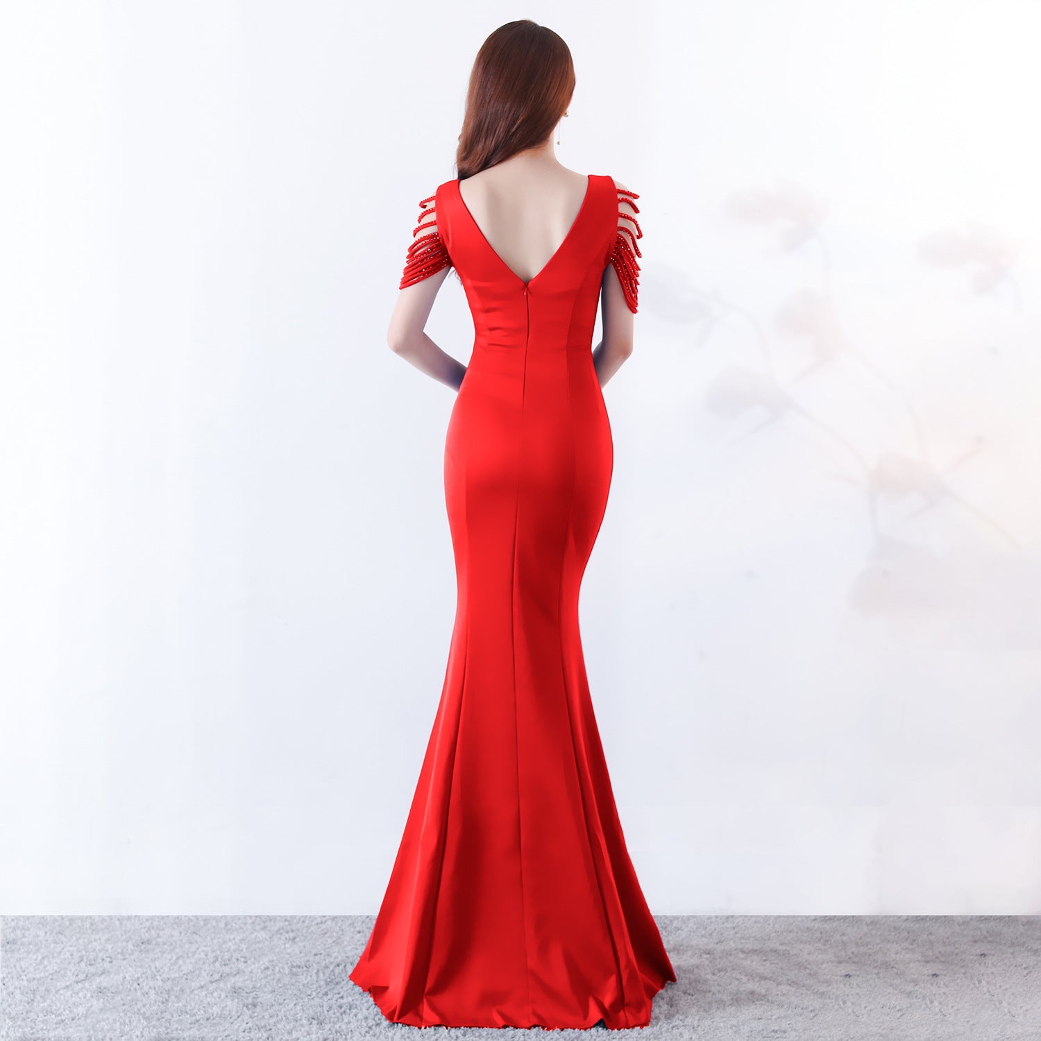 sexy fishtail dress bride wedding toast clothing 17