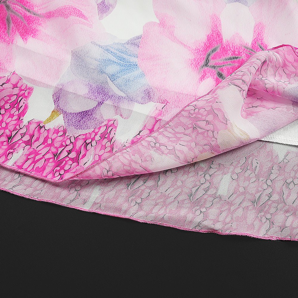 Muslim Print Chiffon Plus Size Women's Long Dress 20