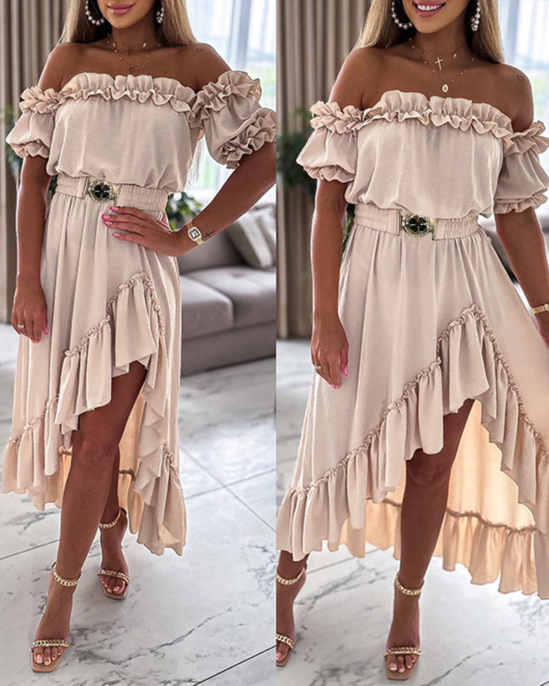 Women's Off Shoulder Ruffle Dress