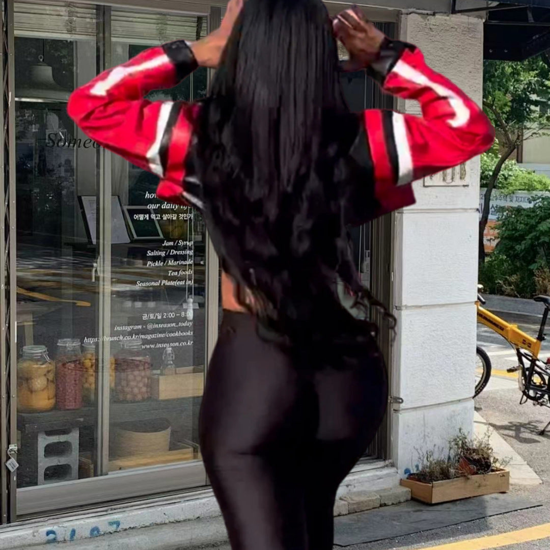 Autumn Winter Women's Long Sleeve Fashion Zipper Slim Motorcycle Jacket 7