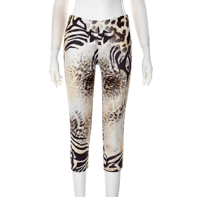 Women Spring/Summer Off Shoulder Print Two Piece Set 14