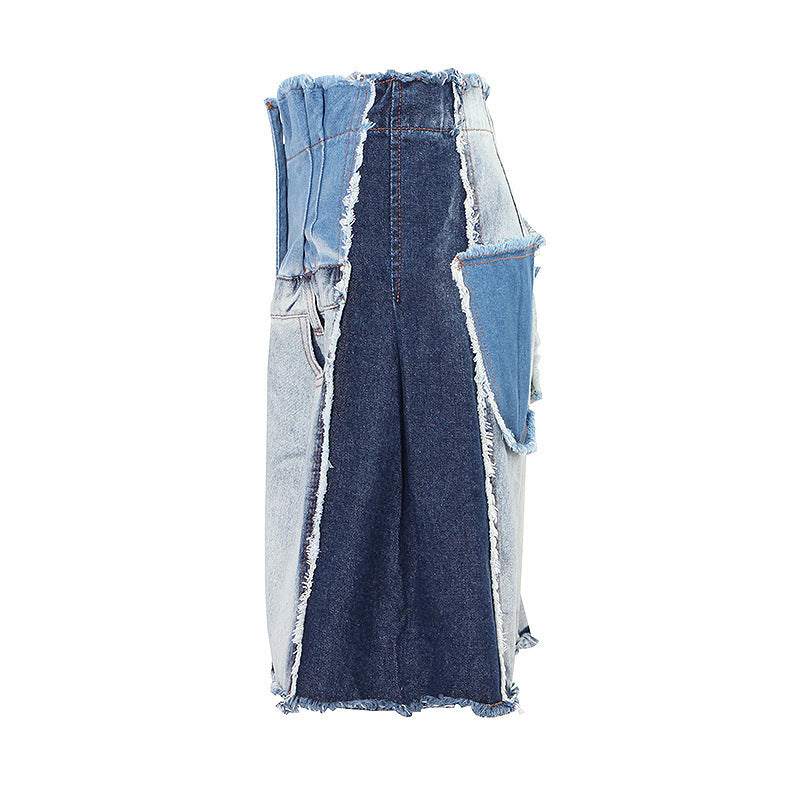 Women's Fashion High Waist Distressed Patchwork Denim Shorts 8