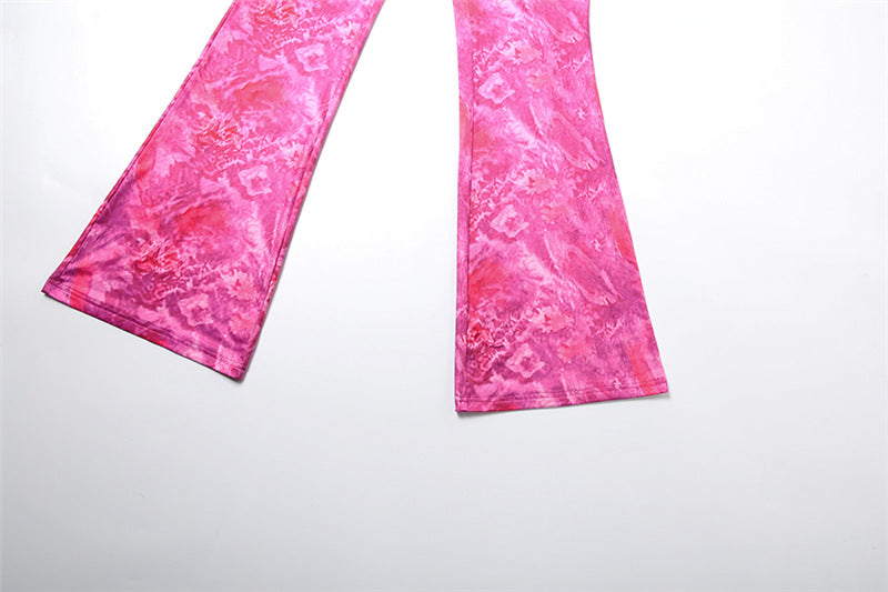 Spring Fashion Sexy Hollow Print Low Back Halter Neck Slim Fit Jumpsuit 15