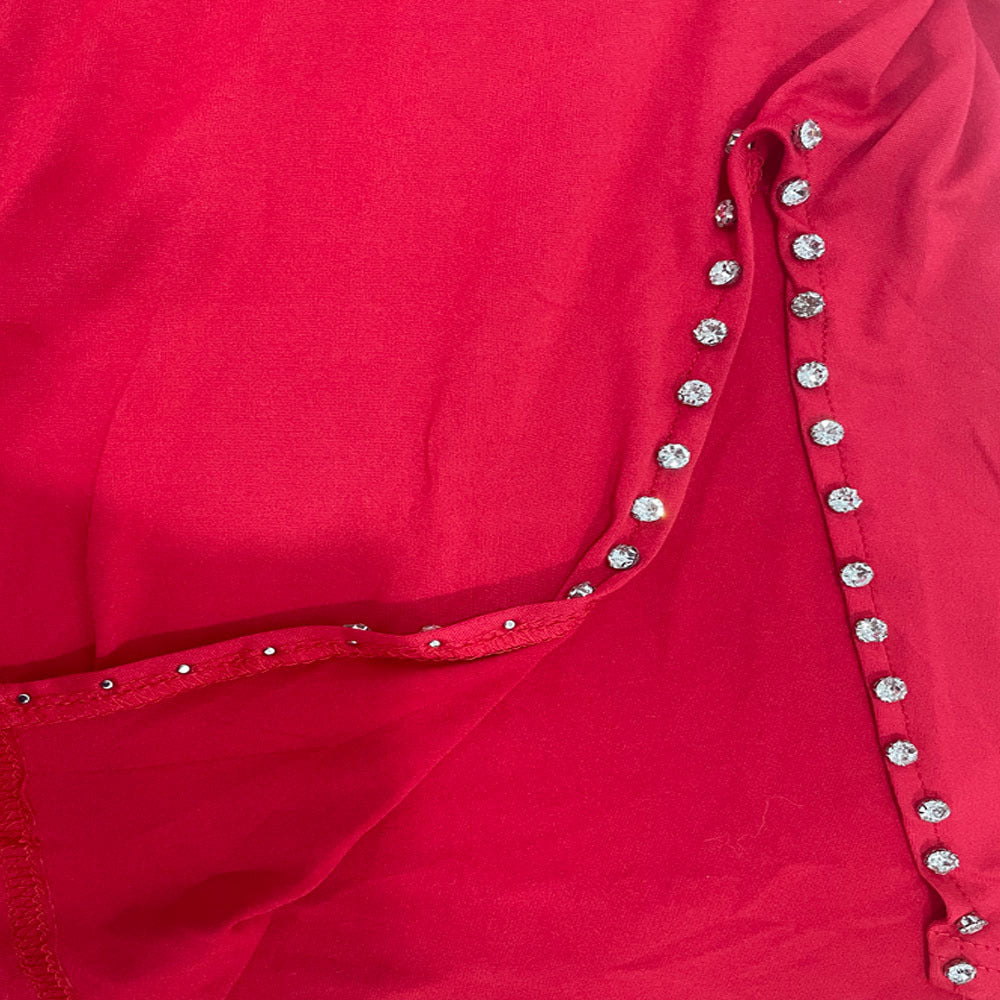 Sexy Solid Color Long Sleeve Heart Beaded Dress 10