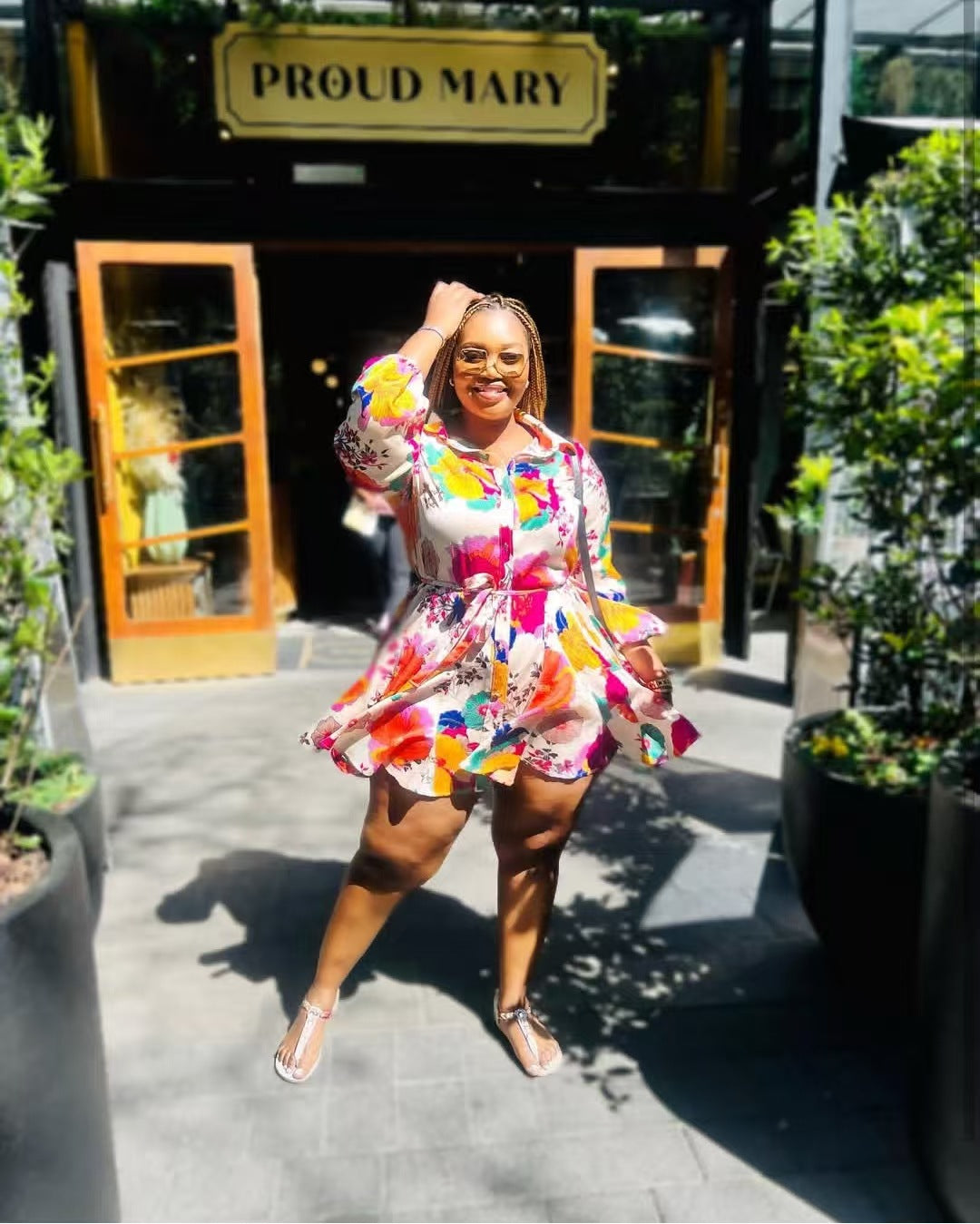 Women Elegant Long Sleeve Print Dress 4