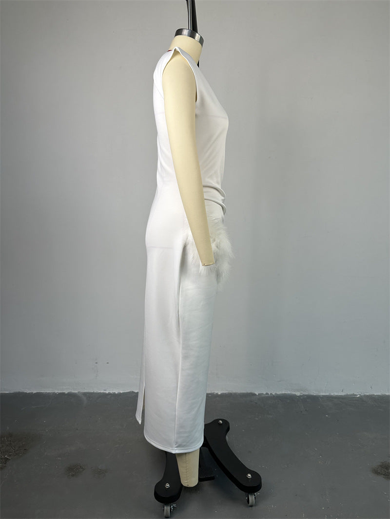 Women Summer Short Sleeve Solid Pleated Maxi Dress 15