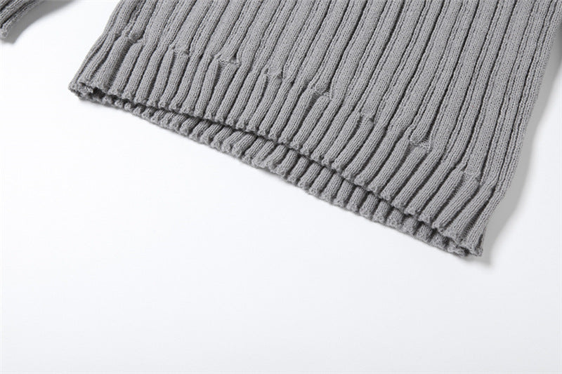 Women Off Shoulder Long Sleeve Loose Solid Knitting Sweater 38