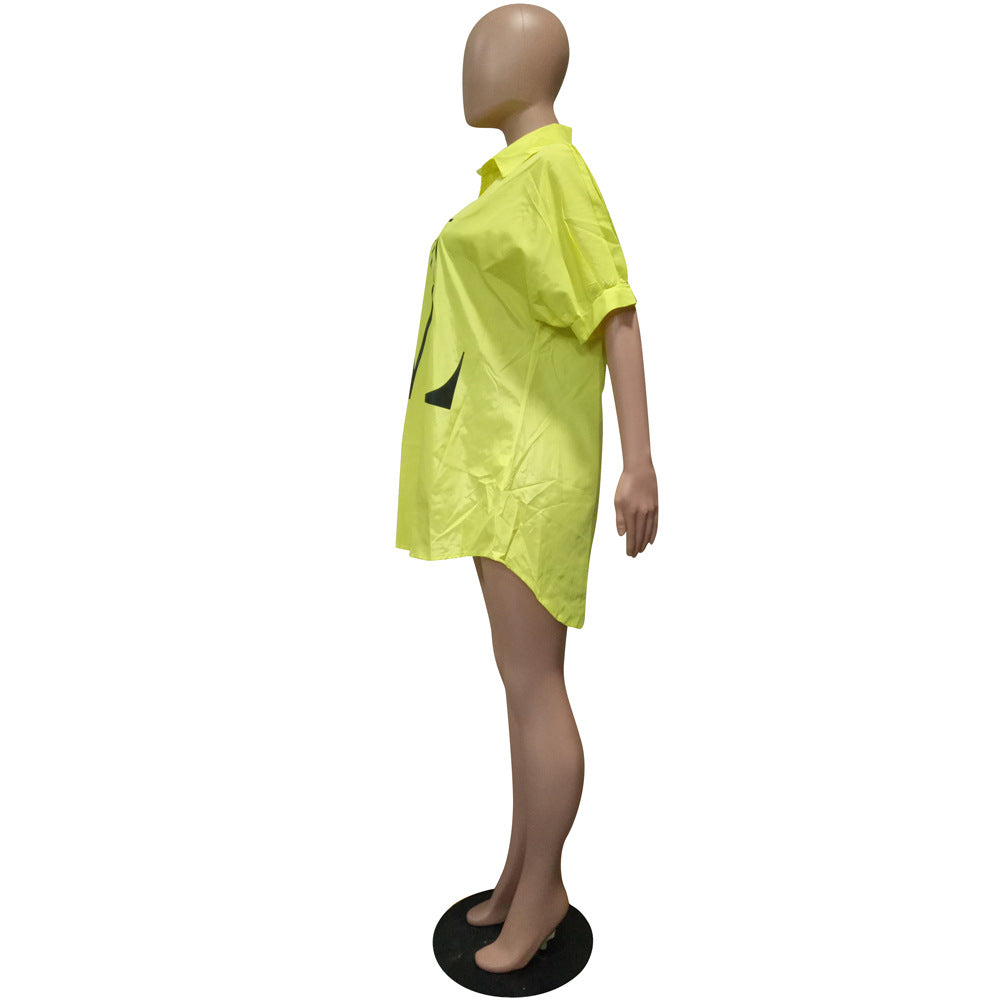 Women's Spring Summer Fashion Style Letter Print Shirt 11