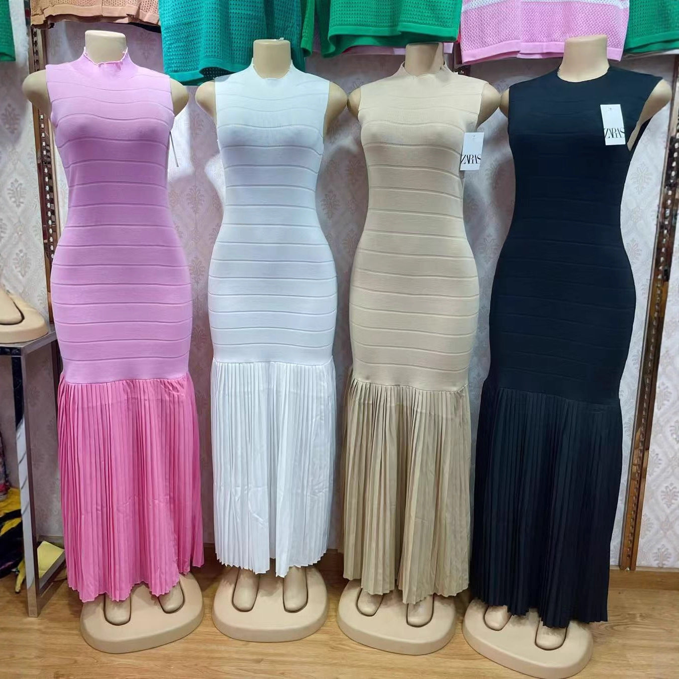 Women's Autumn Knitting Patchwork Sexy Mermaid Dress 7