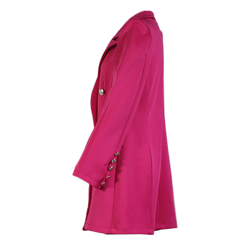 Turn Down Collar Blazer Women’s Slim Fit Double Breasted Jacket 13