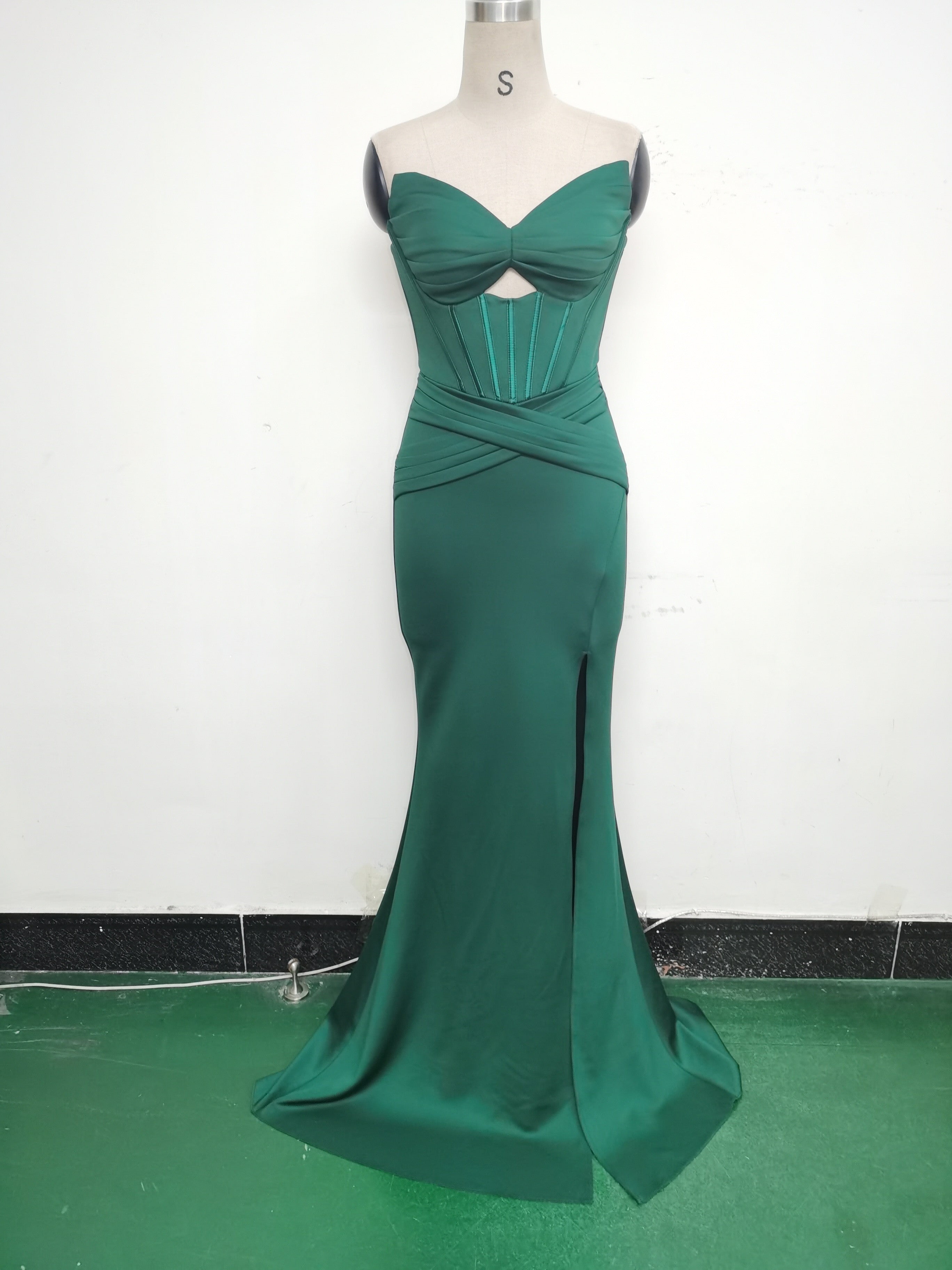 Women herringbone Strapless sweetheart neck hollow Lace-Up Formal Party evening dress 30