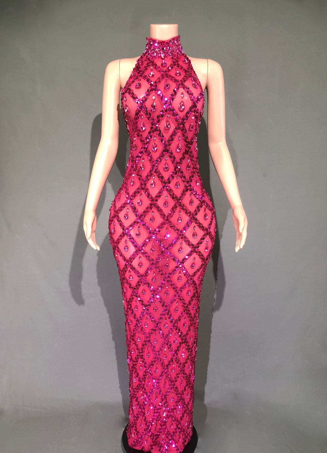 Plus Size Women rhinestone dress 12