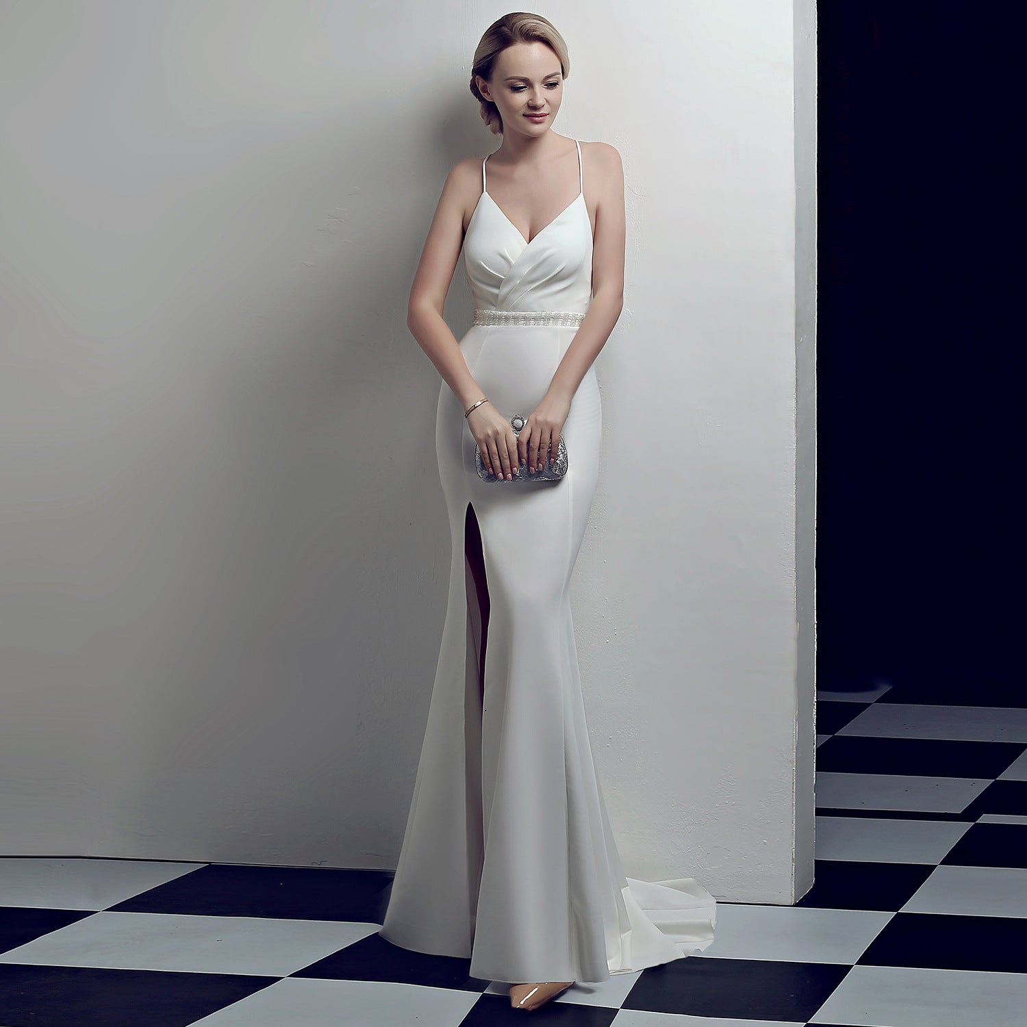 Trailing sexy slim evening dress Slim Fit Bodycon annual meeting host party club evening dress 14