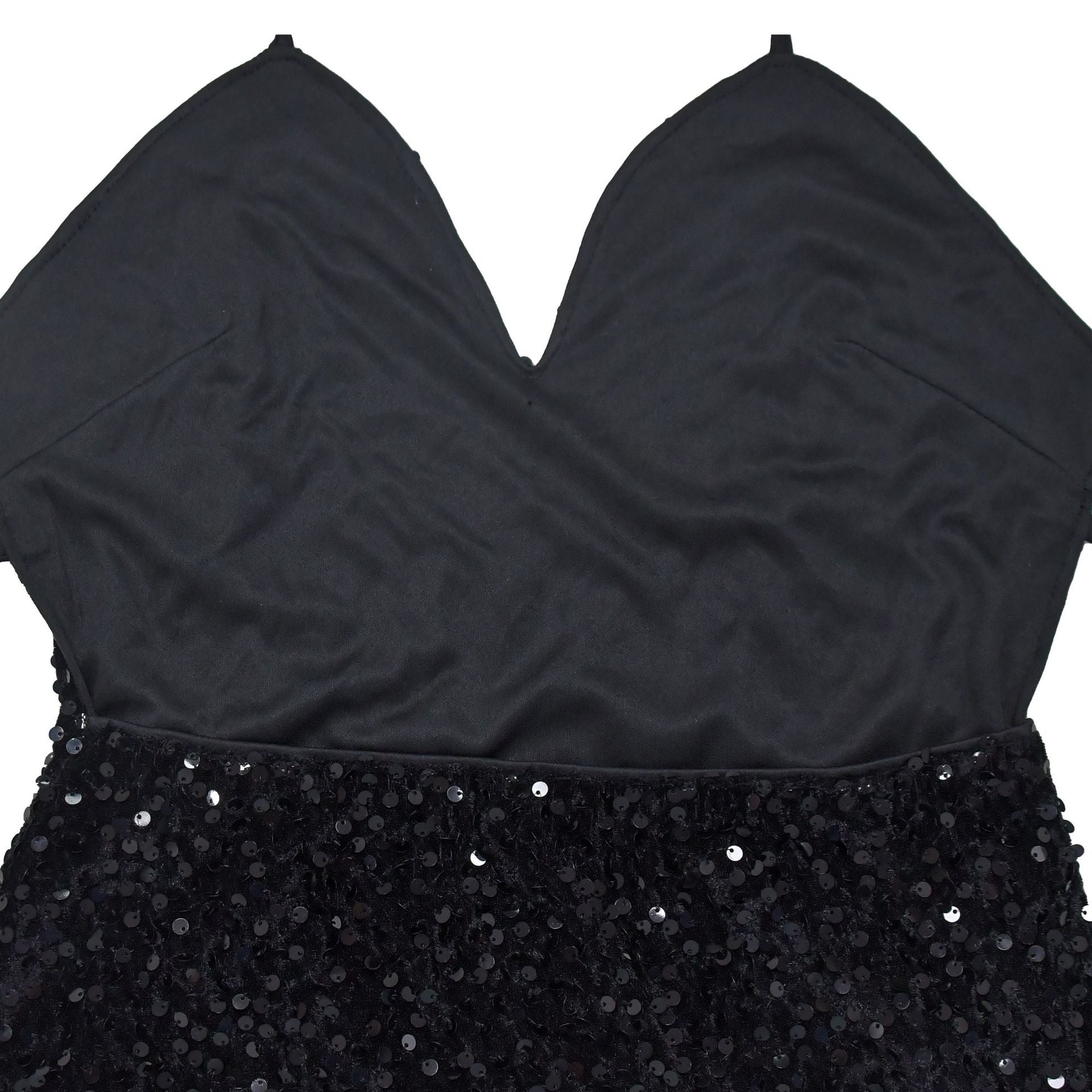 Women's Fashion Sequin Strap Backless Slit Evening Dress 19