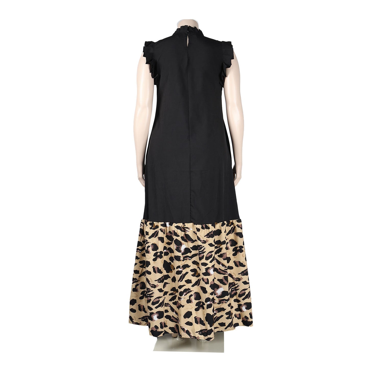 Plus Size Women Patchwork Print Short Sleeve Dress 16