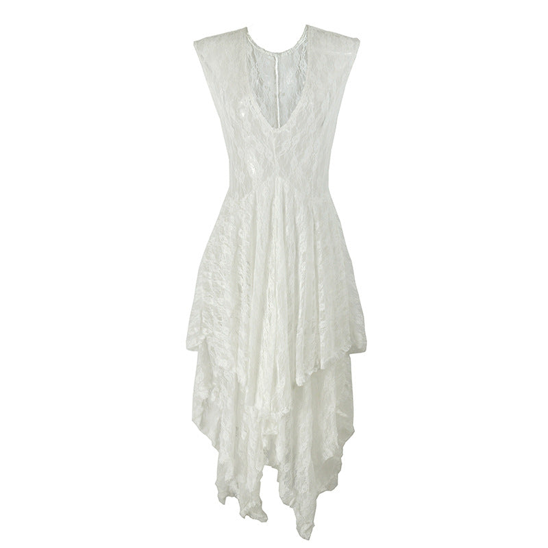 Fashion Women's Clothing Irregular High-Low Lace Sexy Long Dress 25