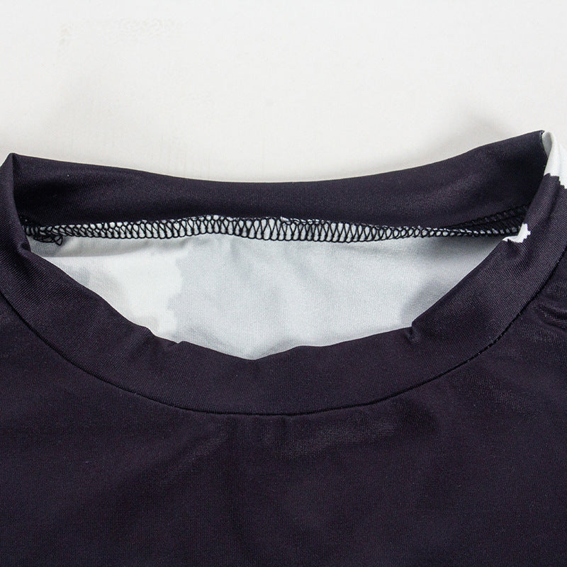 Women Round Neck Long Sleeve Flower Print Dress 14