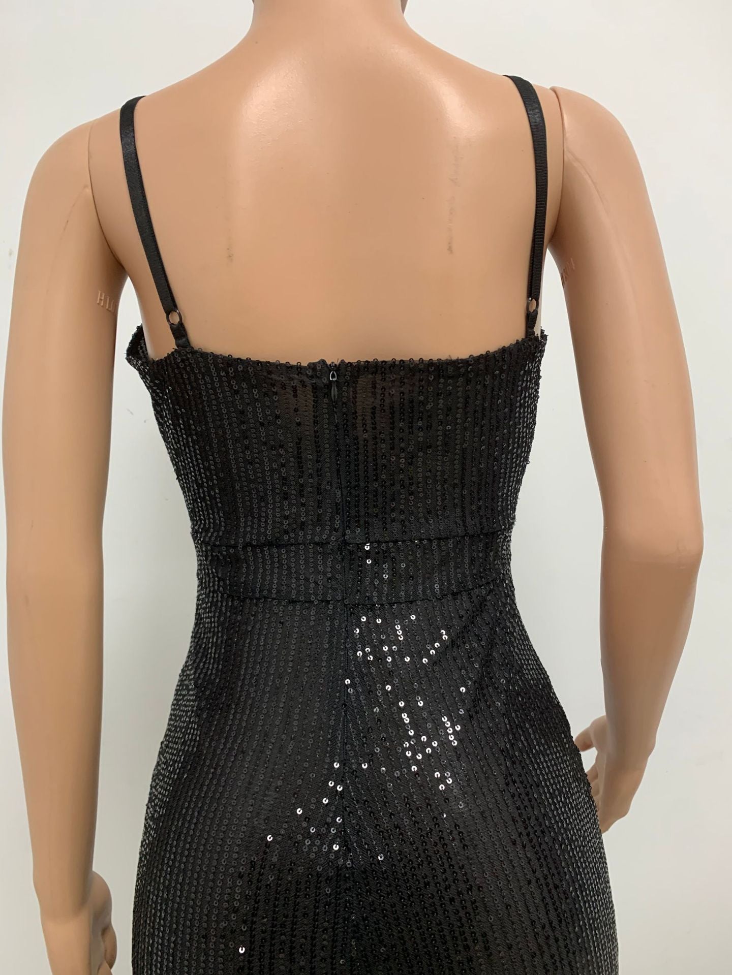 Deep V Neck Low Back Sleeveless Chic Sequined Straps Elegant Women's Party Jumpsuit 58