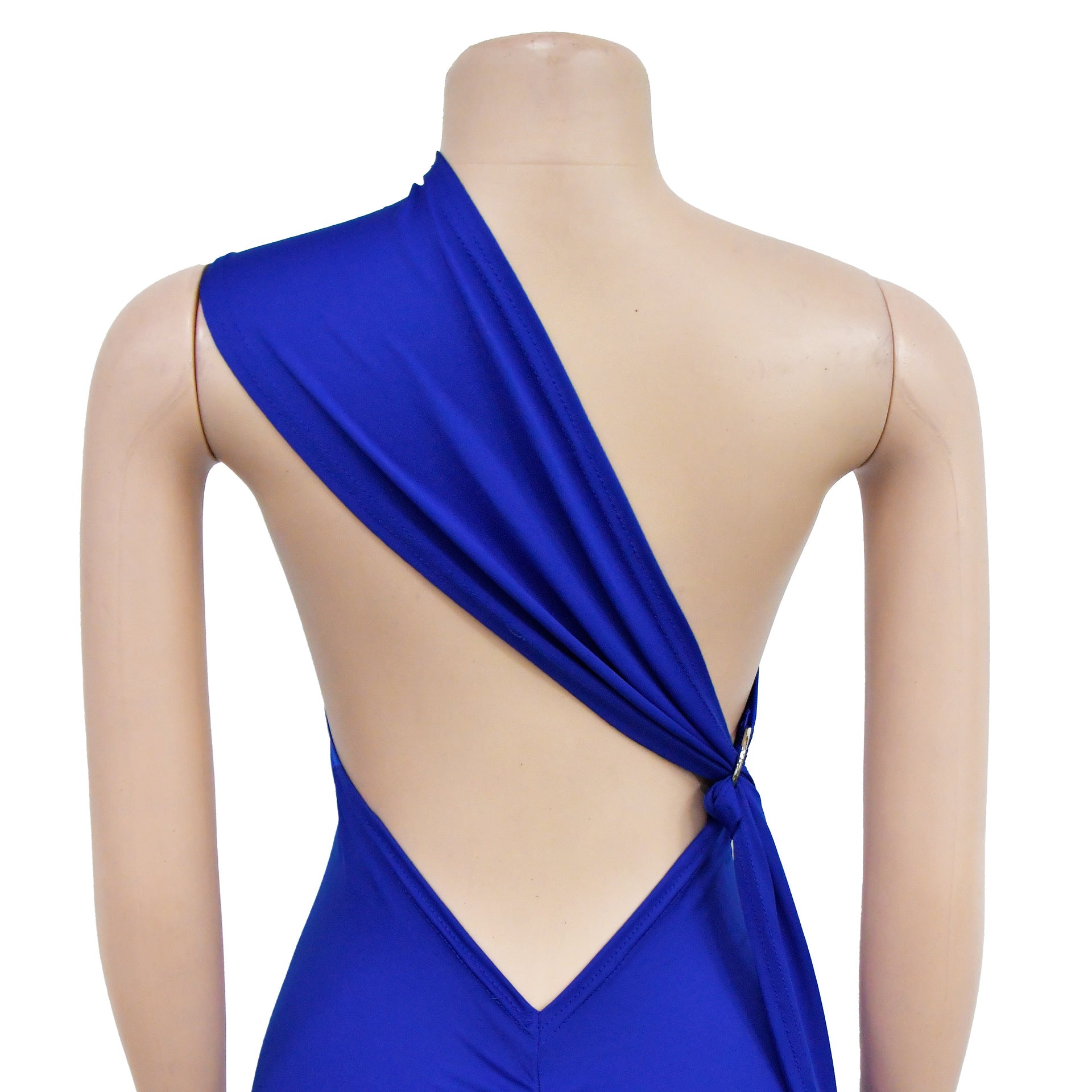 Women's Fashion Solid Color Low Back Pleated Irregular Maxi Dress For Women 21