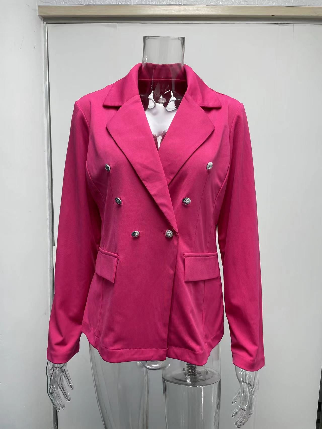 Women Long Sleeve Buttons Blazer 46