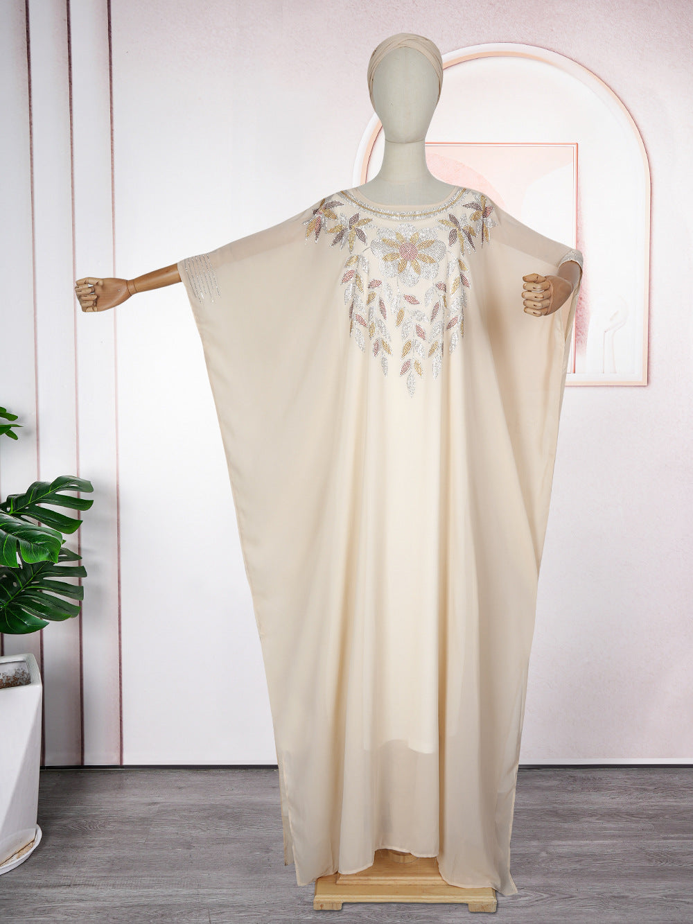 Muslim Robe Plus Size Women's African Two-Piece Dress Set 13