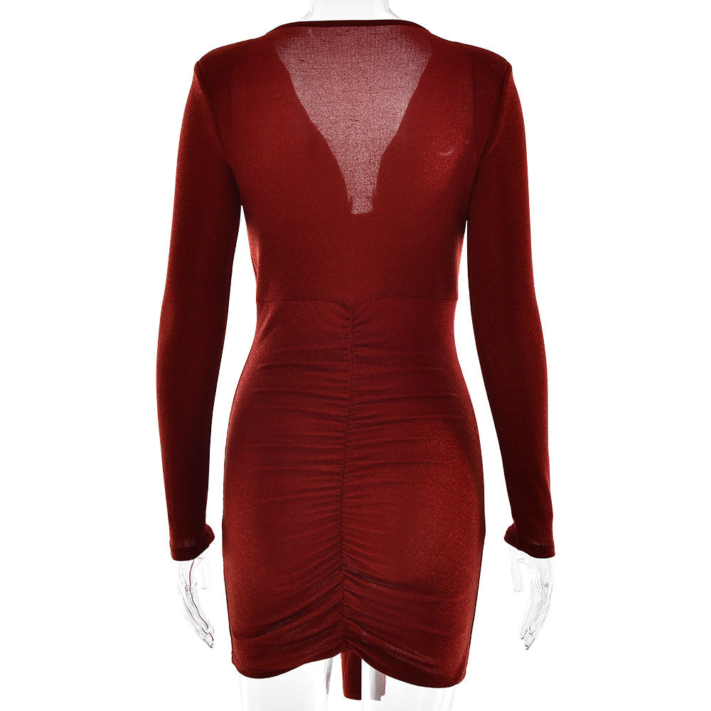 Women Party V-neck Sexy Bodycon Dress 14