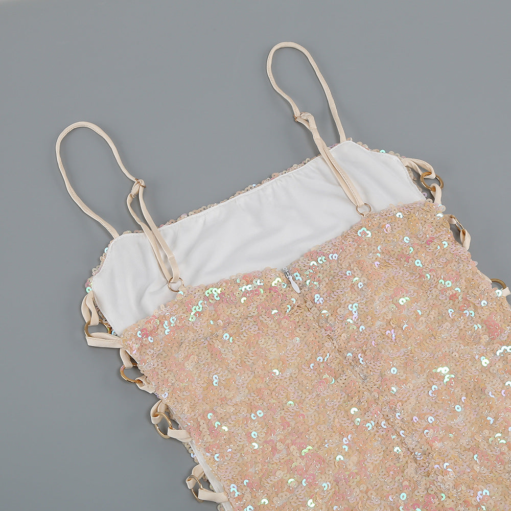 Women halter v-neck sexy sequin formal party Evening Dress 13