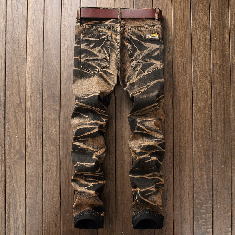 Men Vintage Denim Straight Trousers 32