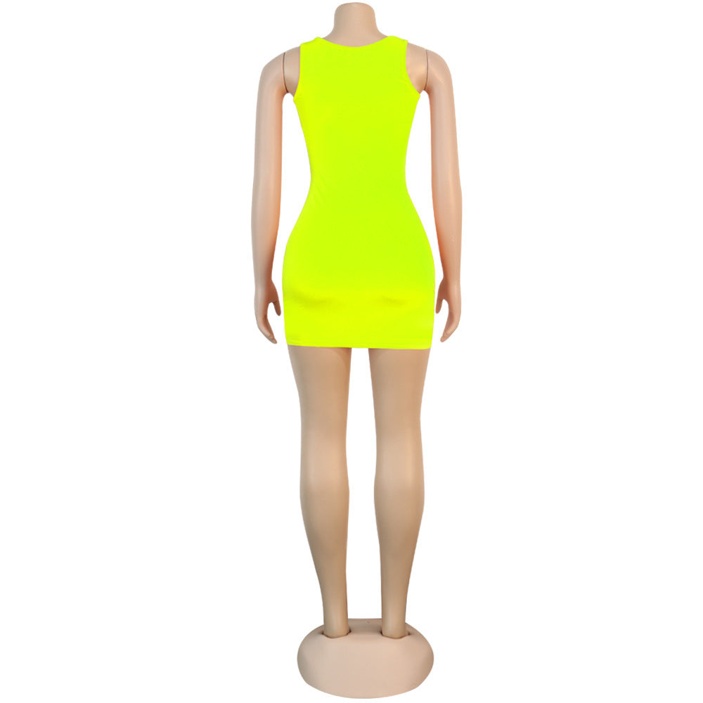 Women sexy ripped sleeveless dress 17