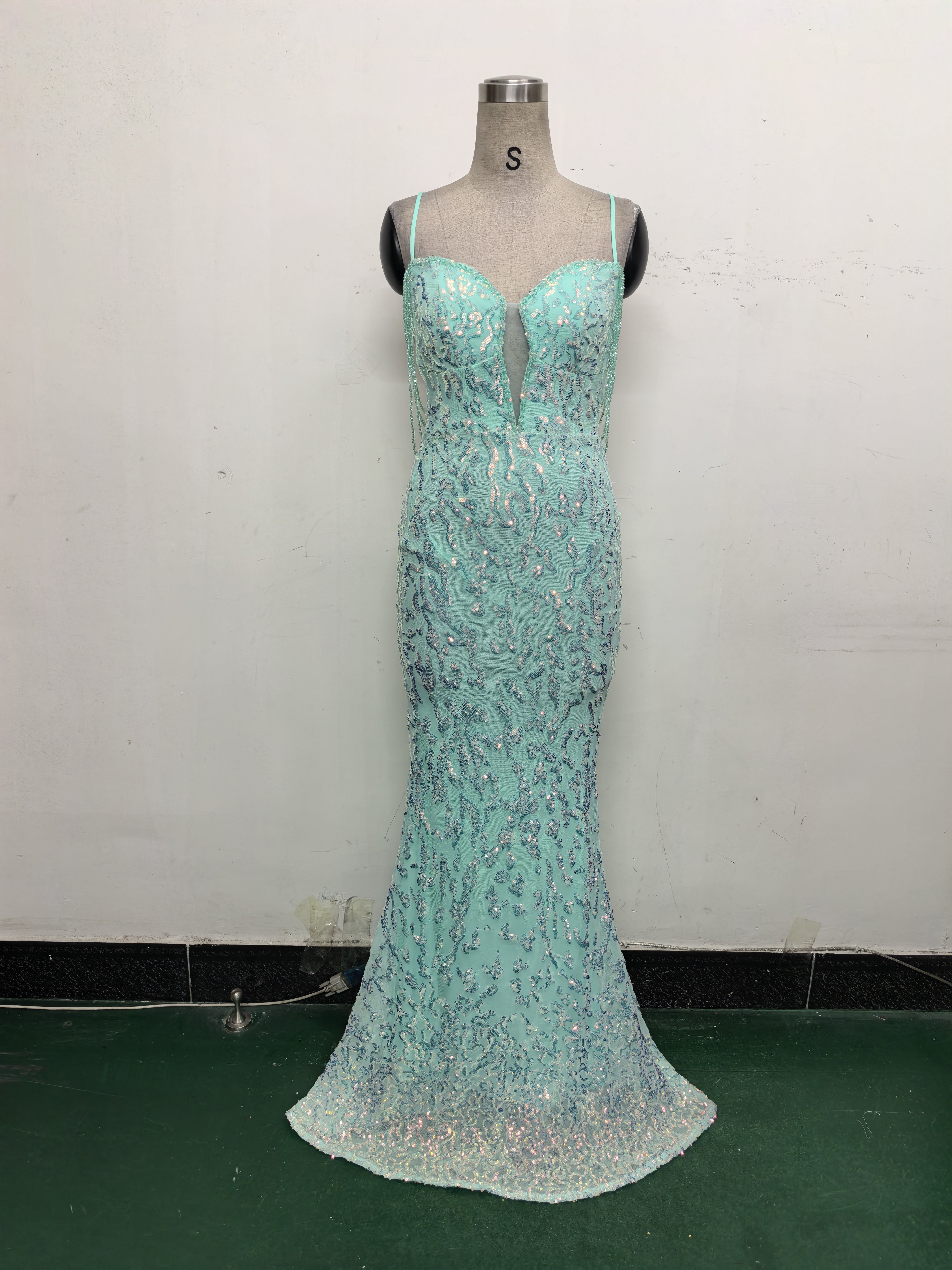 Women crystal diamond sequin embroidery Formal Party evening dress 49