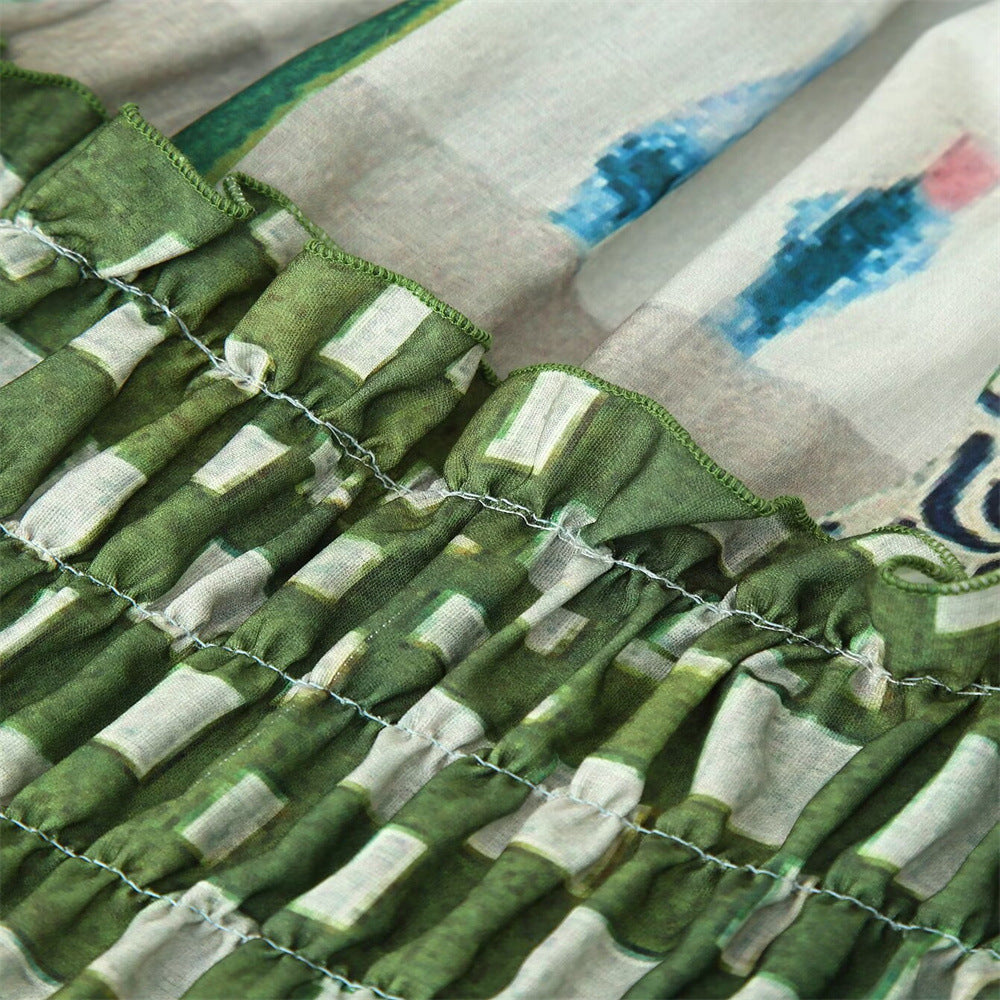 Summer Women's Print Chic Slim Waist Sleeveless Casual Dress 15