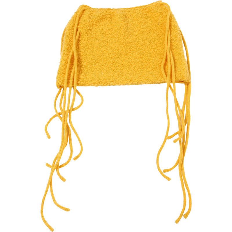 Women Summer Street Trend Solid Knitting Tassel Bodycon Skirt 7