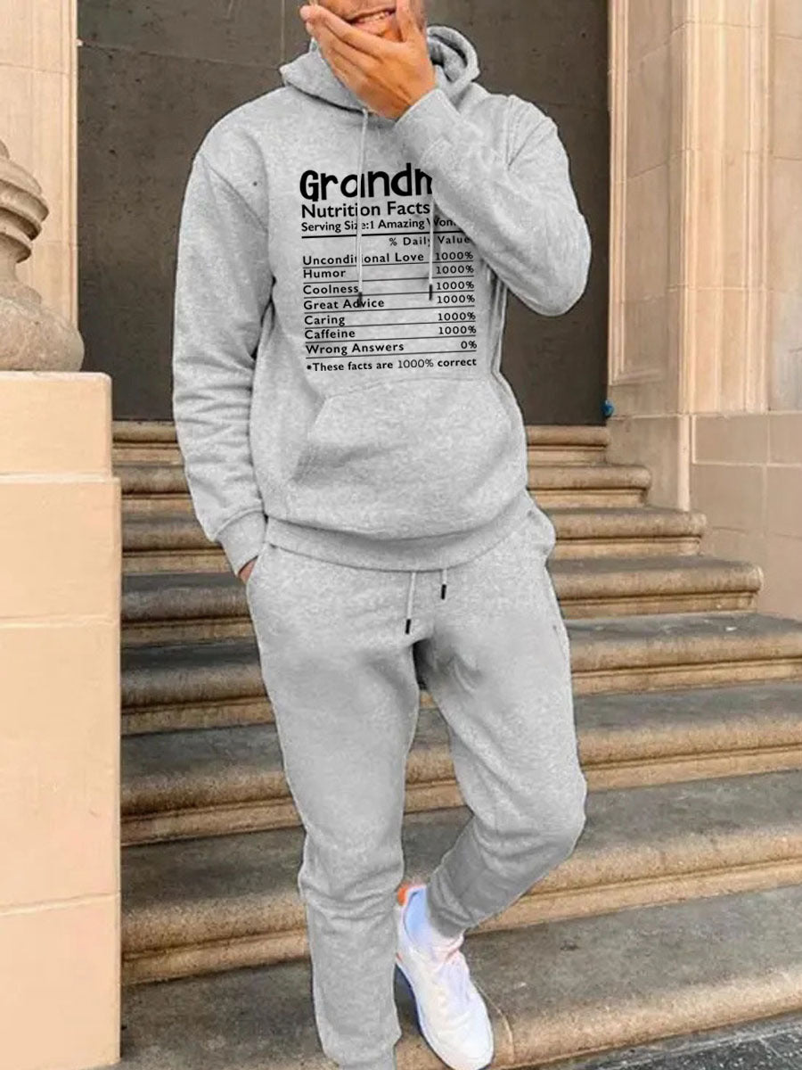 Autumn And Winter Casual Letter Print Hooded Hoodies Sweatpants Set 3