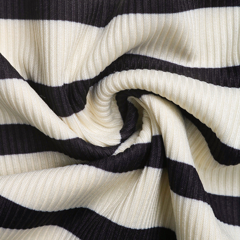 Women Casual Striped Lace Patchwork Top and Lace Shorts Two Piece Set 11