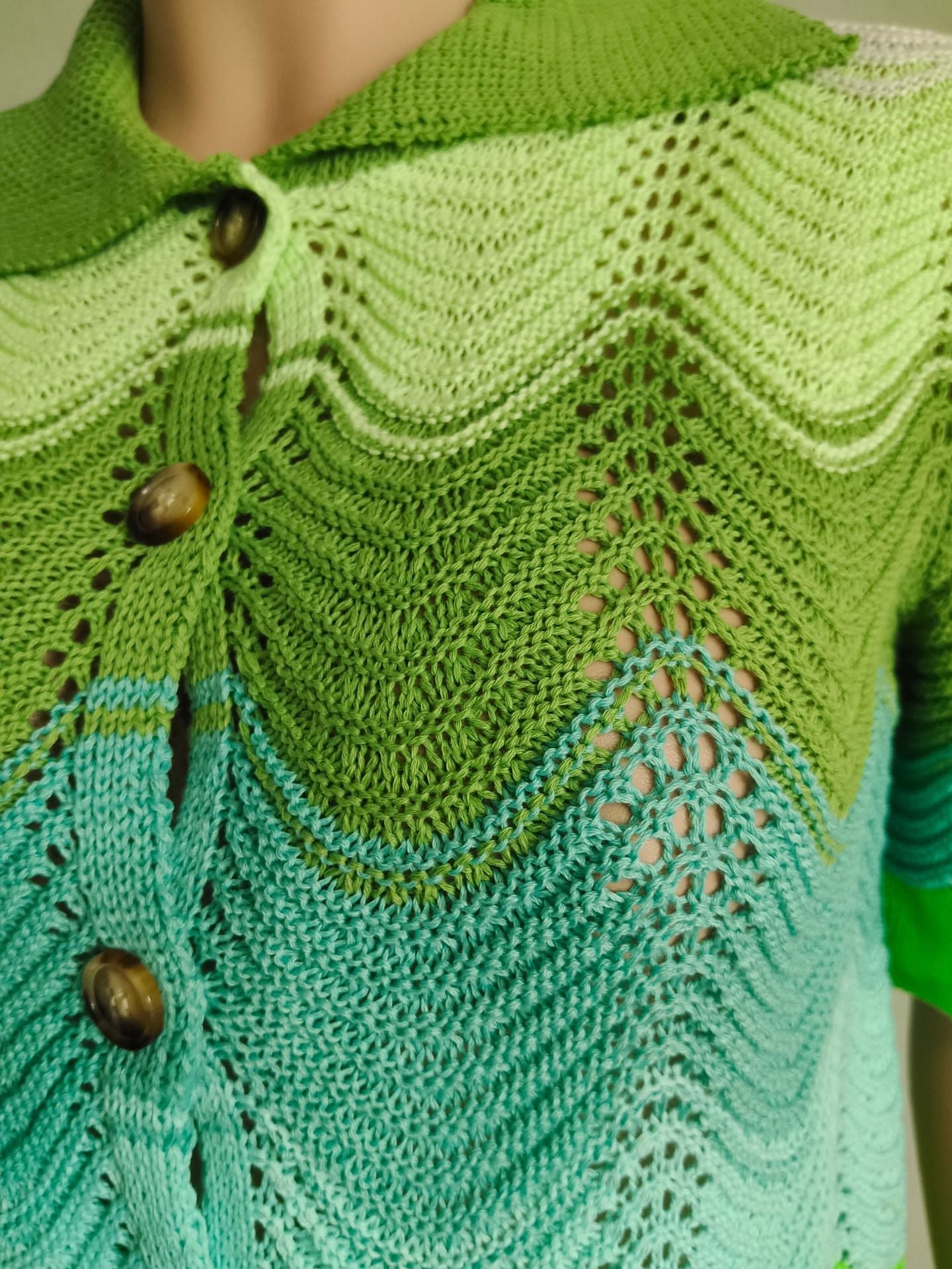 Women spring knitting short-sleeved Top and shorts Casual two-piece set 14