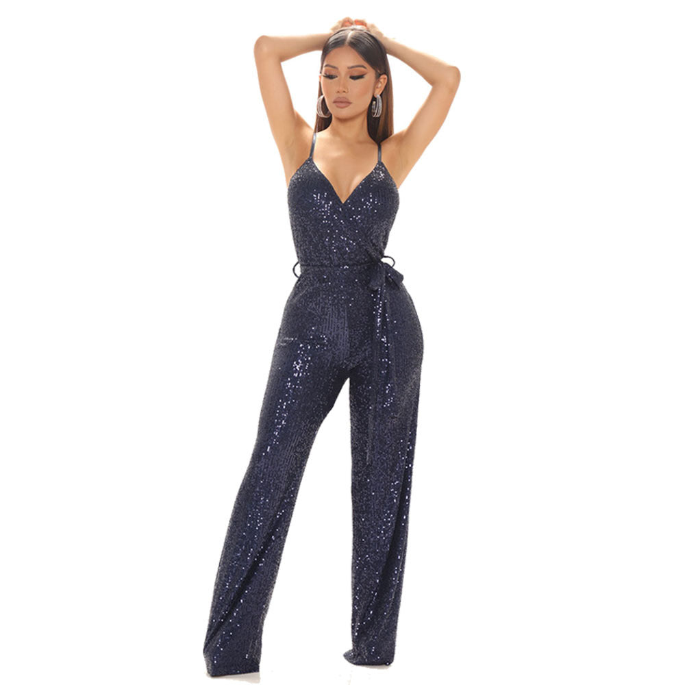 Fashion Sequins Sexy Sleeveless Sling Jumpsuit Spring and Summer Women's Wear 10