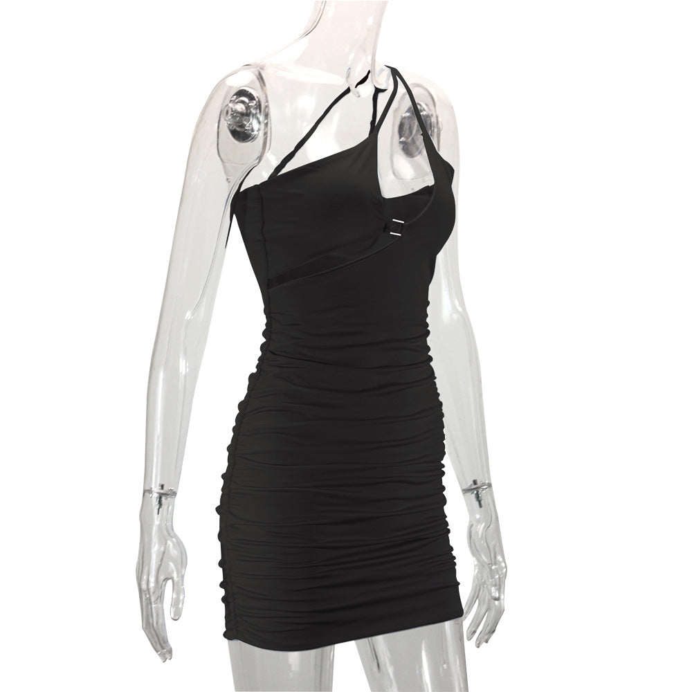 Women Summer Bodycon Sexy Suspender Slash Shoulder Dress 21