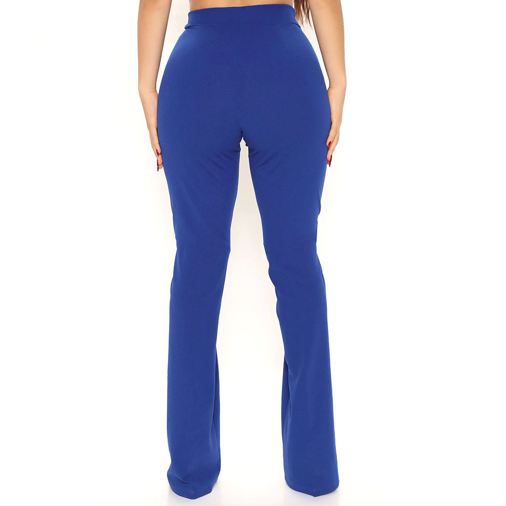 Women Fitted High Waist Style Bell Bottom Pants 14