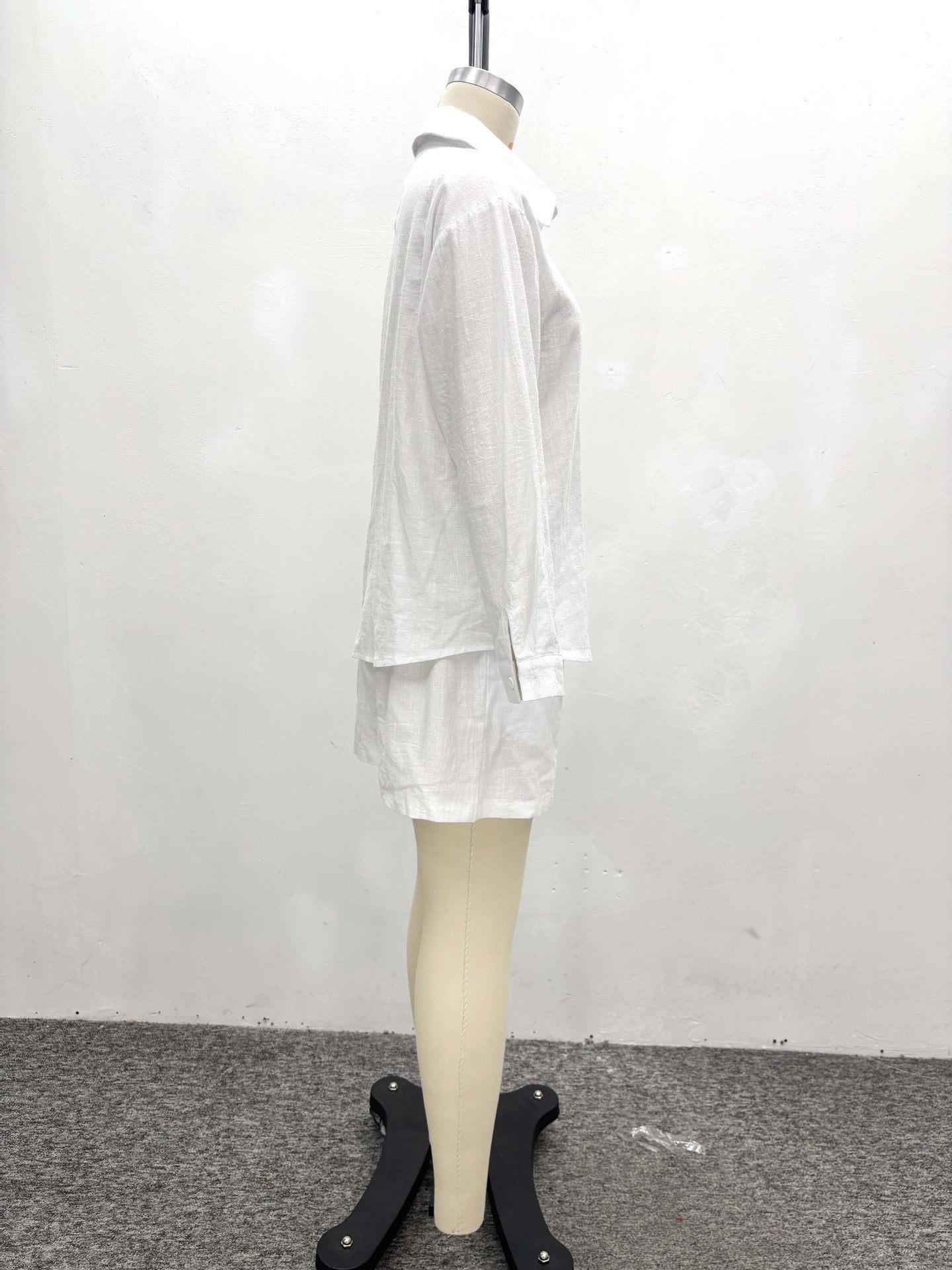 Africa Plus-Size Casual Solid Color Shirt and Shorts Two-Piece Set 10