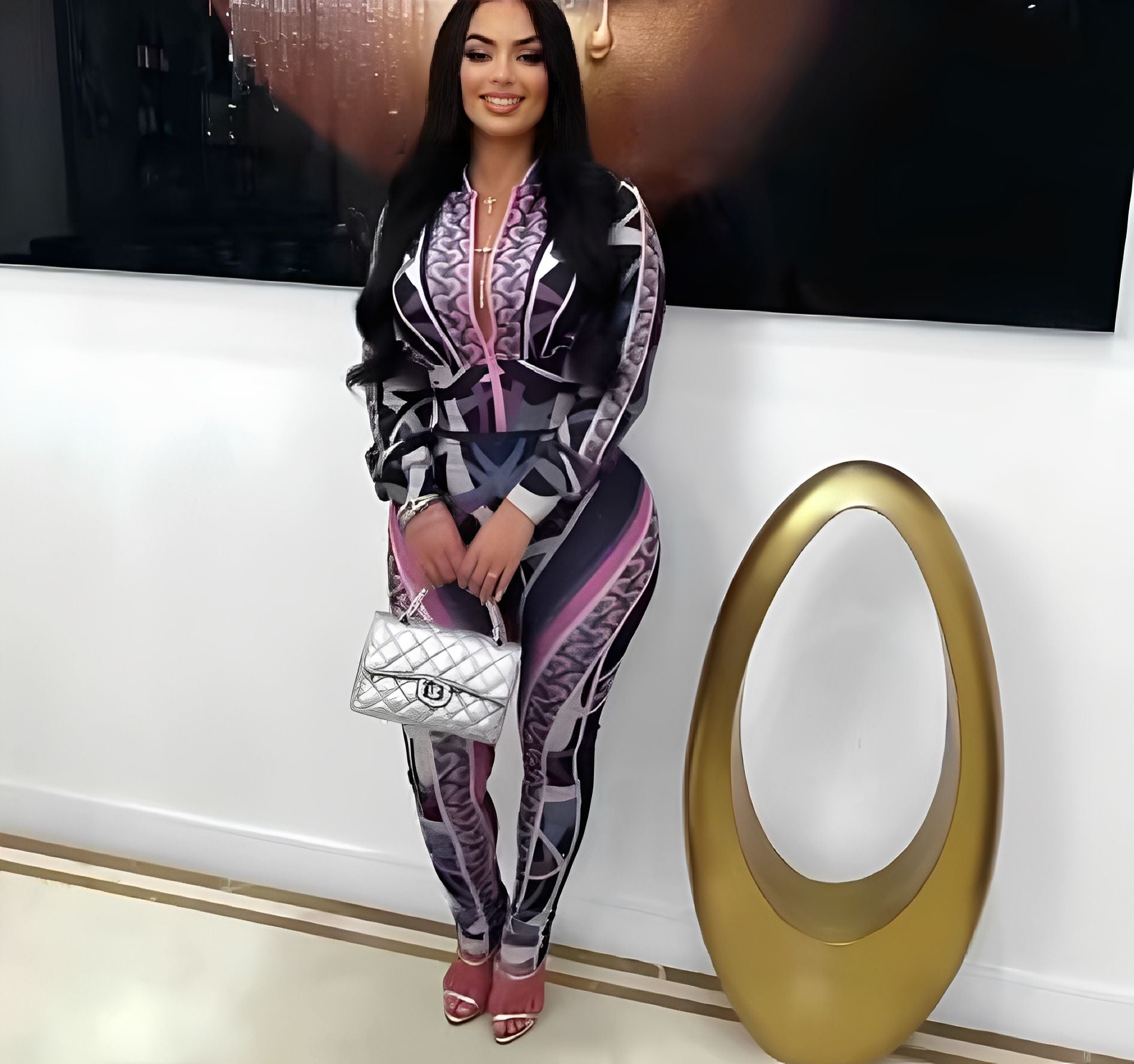 Women's Sport Casual Fashion Print Two-Piece Pants Set 5