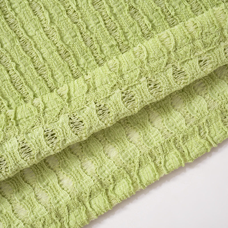 Women's Summer Solid Color Low Back Long Sleeve Slim High Waist Knitting Short Dress 16