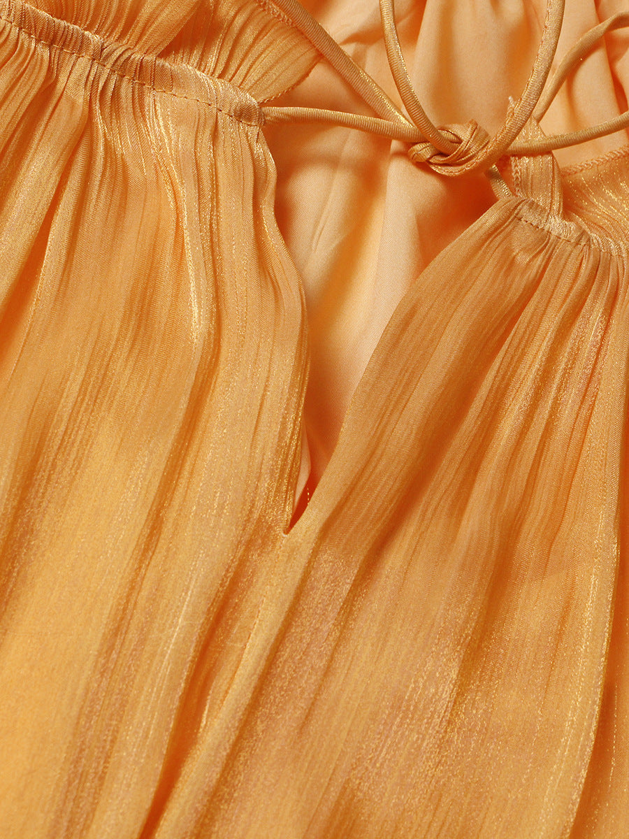 Summer Round Neck Ruffle Tie-Waist Party Cocktail Dress 13