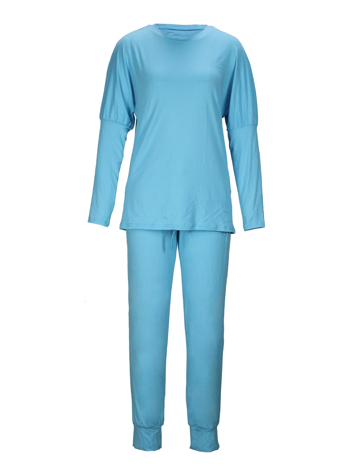 Autumn and Winter Women's Clothing Round Neck Loose Solid Color Long Casual Two-piece Pants Set 35