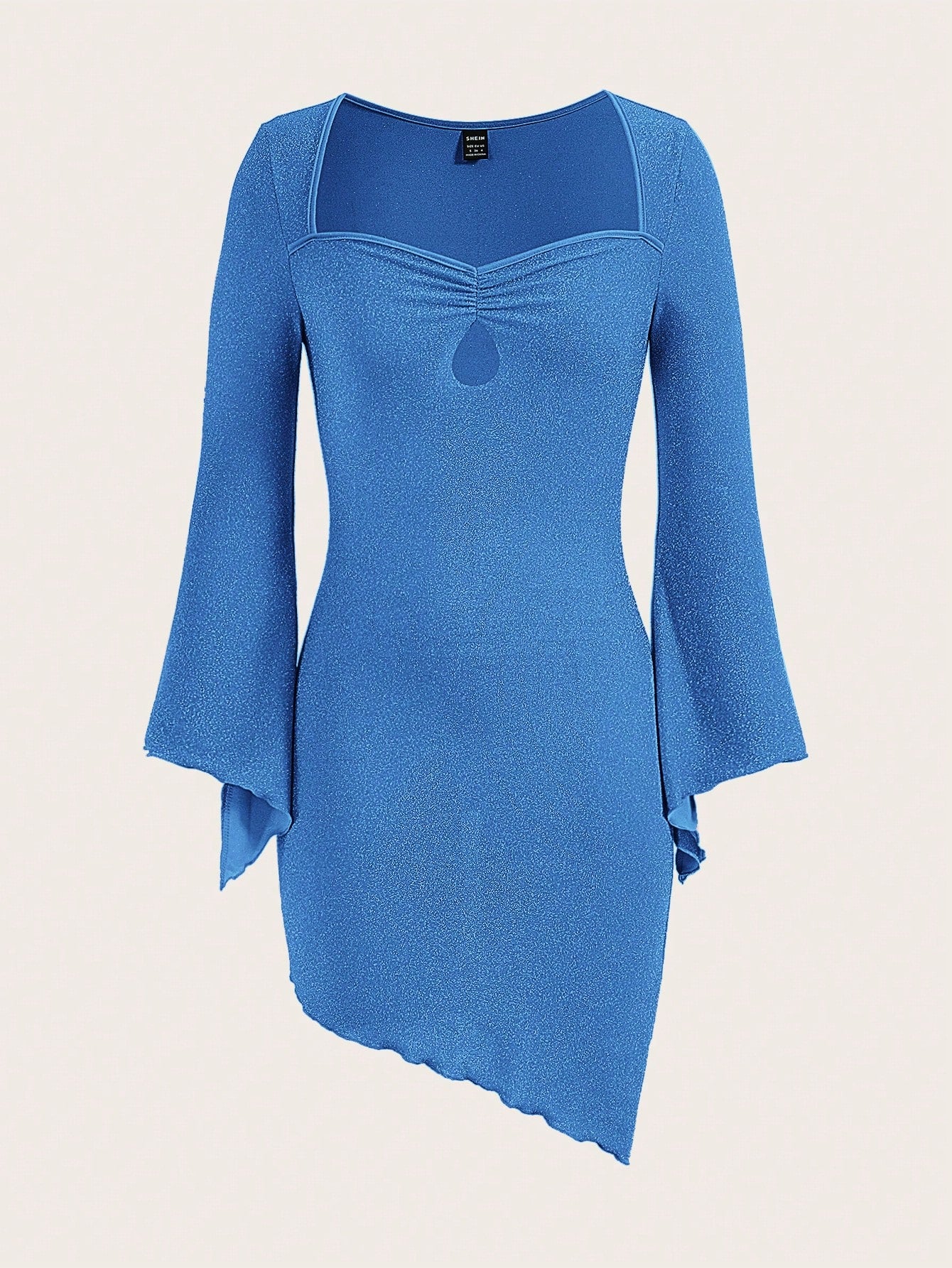 Sexy Solid Quare Neck Long Sleeve Dress 19