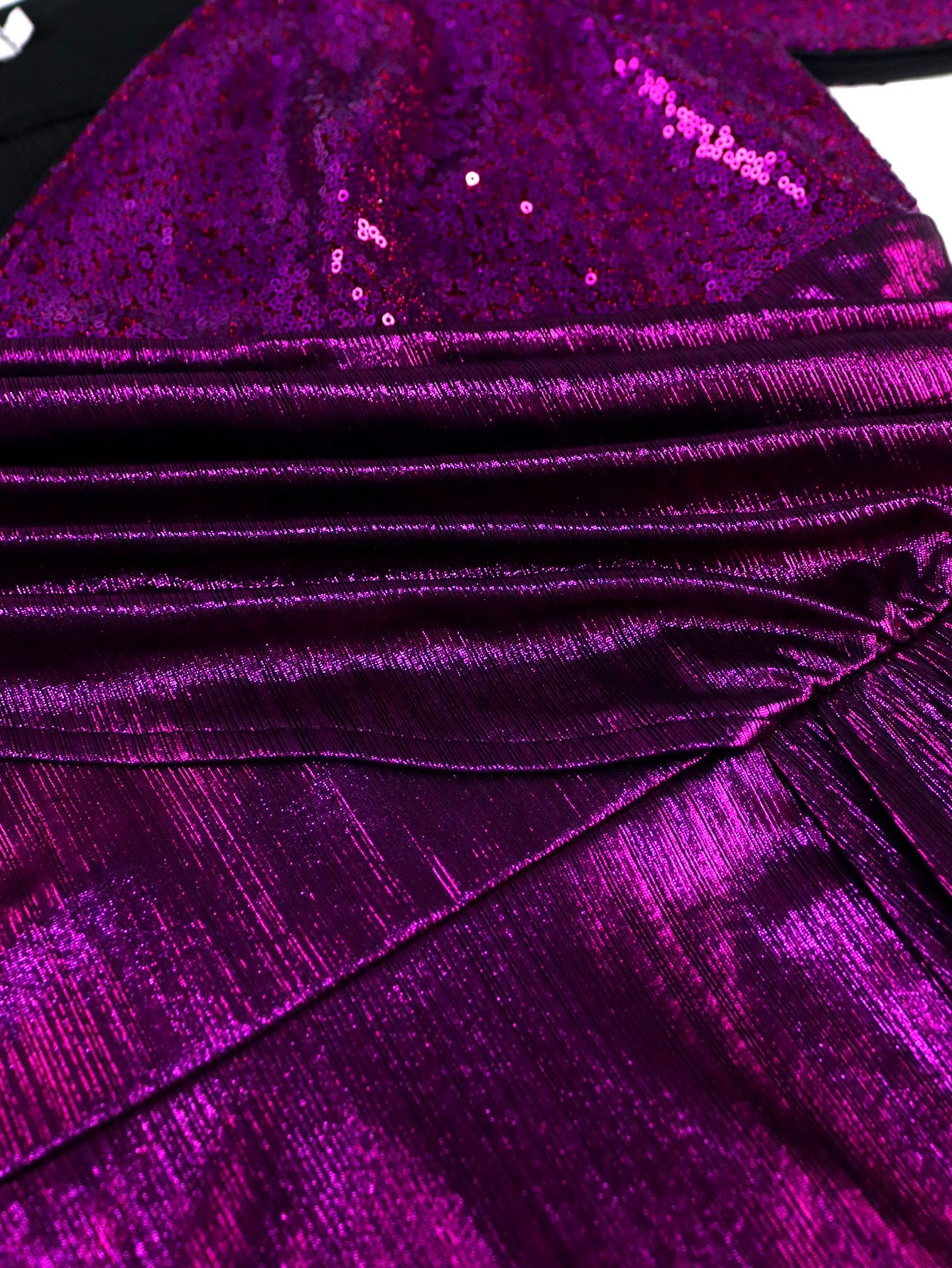 Women Off Shoulder V Neck Formal Party Pleated Small Sleeve Dresses 9