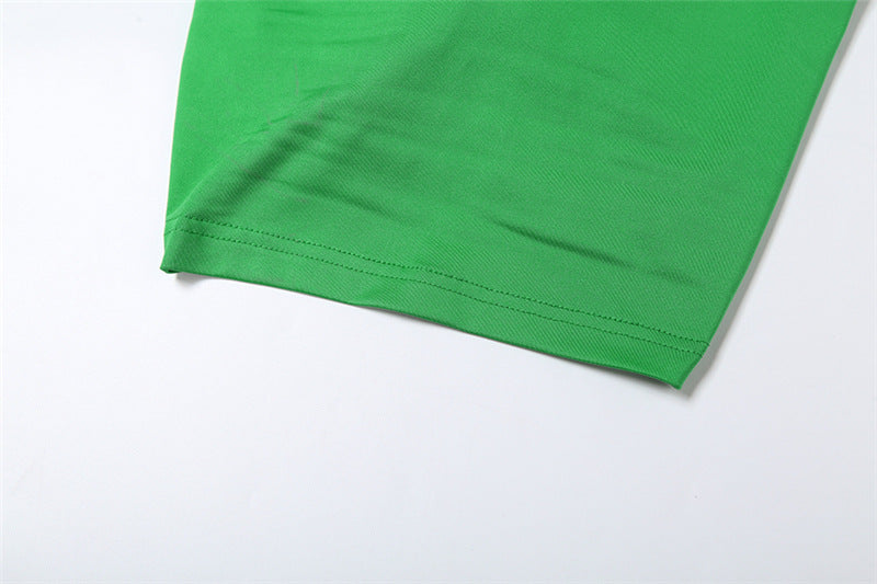 Women Summer Sexy Print Crop Short Sleeve Top and Pants Casual Two-piece Set 17