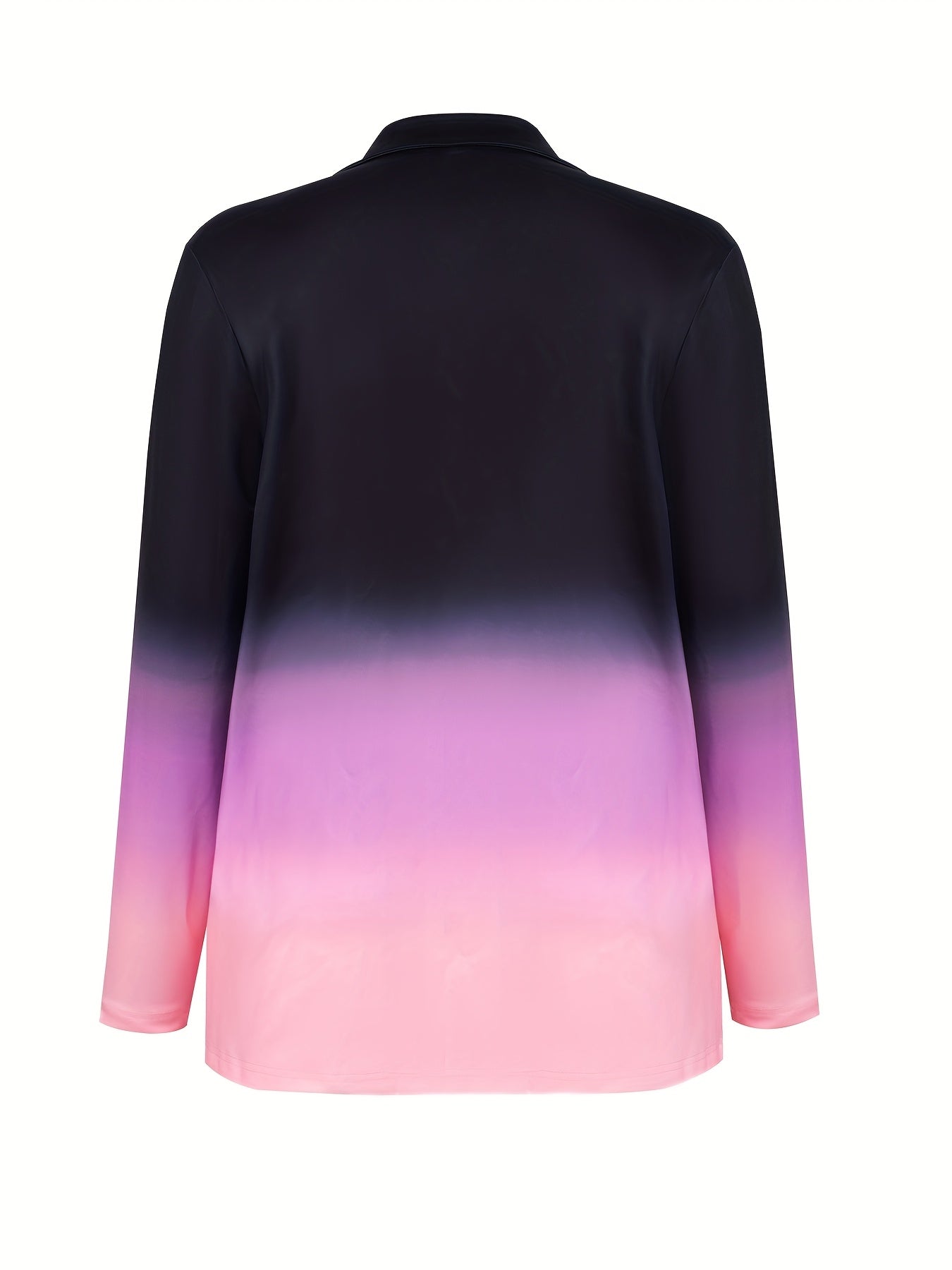 Women Elegant Gradient Turndown Collar Pocket Blazer 5